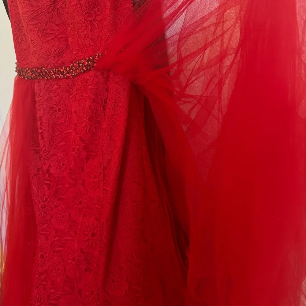 NWT Rachel Allan Red Prom Dress - Picture 7 of 14